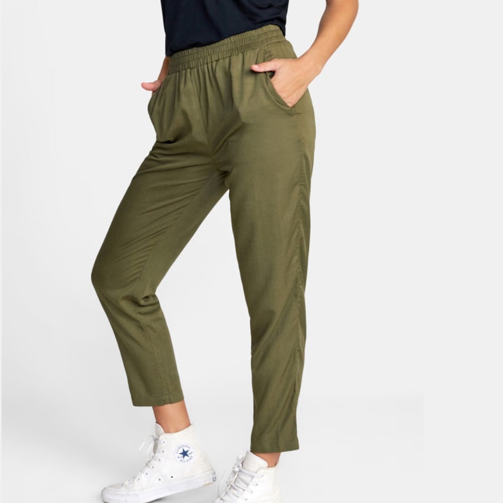 RVCA New Yume Beach Pants in olive green